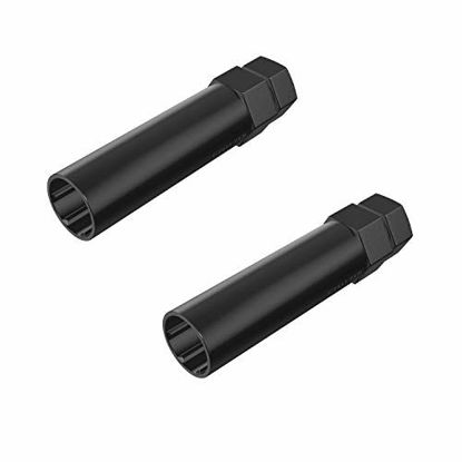 Picture of 7 Point Spline Drive Tuner Socket Key Tool for Seven-Spline Wheel Lock Lug Nuts - 20mm Inner Diameter - Compatible with 19mm (3/4) and 21mm (13/16) Hex Socket - Pack of 2