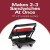 Picture of Hamilton Beach Electric Panini Press Grill with Locking Lid, Opens 180 Degrees for Any Sandwich Thickness, Nonstick 8" X 10" Grids, Red (25462Z)