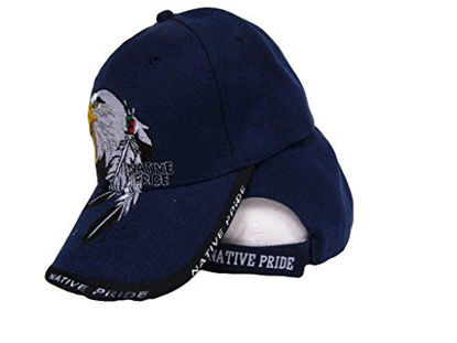 Picture of Infinity Native American Eagle Indian Native Pride Dark Navy Blue Ball Cap Hat