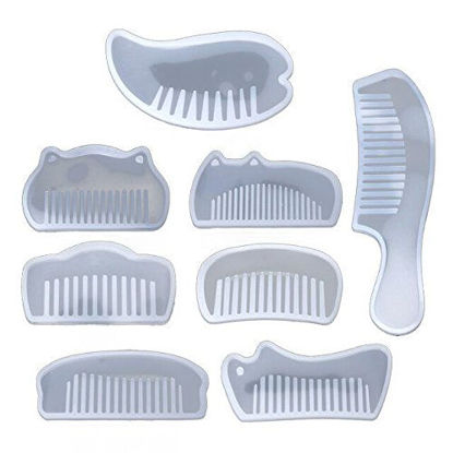 Picture of Yalulu 8 Pieces Transparent Comb DIY Silicone Mold Jewelry Resin Casting Mould for DIY Jewelry Craft Making