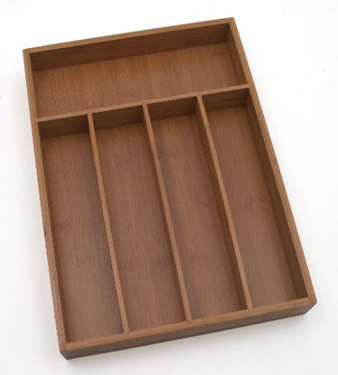 Picture of Lipper International 8876 Bamboo Wood Flatware Organizer with 5 Compartments, 10-1/4" x 14" x 2"