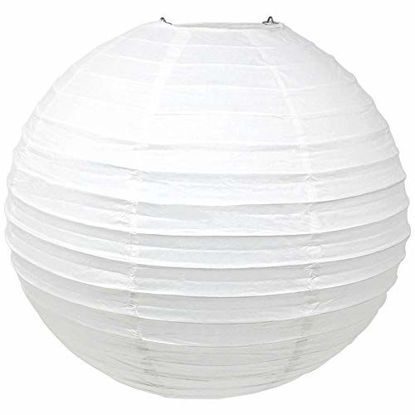 Picture of Just Artifacts 24-Inch White Round Chinese Japanese Paper Lantern (1pc, White)