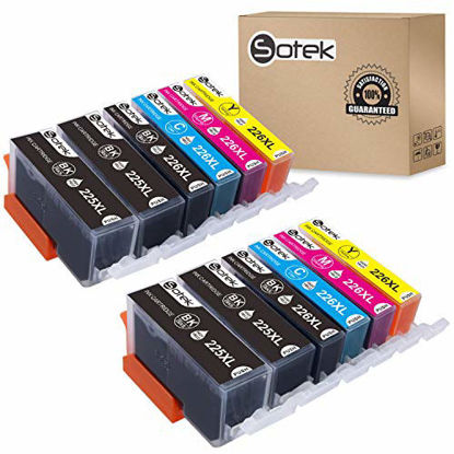 Picture of Sotek PGI-225XL CLI-226XL 225 226 Ink Cartridges, Work for Pixma MX882 MX892 MG5320 MG5220 IX6520 IP4920 IP4820 (2 Sets + 2BK, No Gray)