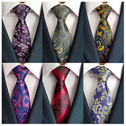 Picture of Adulove Men's Necktie Classic Silk Tie Woven Jacquard Neck Ties 6/9 / 12 PCS