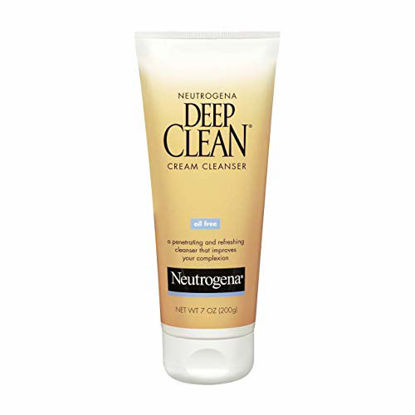 Picture of Neutrogena Deep Clean Daily Facial Cream Cleanser with Beta Hydroxy Acid to Remove Dirt, Oil & Makeup, Alcohol-Free, Oil-Free & Non-Comedogenic, 7 fl. oz (Pack of 2)