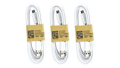 Picture of Samsung USB Data Cable for Galaxy S3/S4/Note 2 & Other Smartphones, 3 Pack - Non-Retail Packaging - White