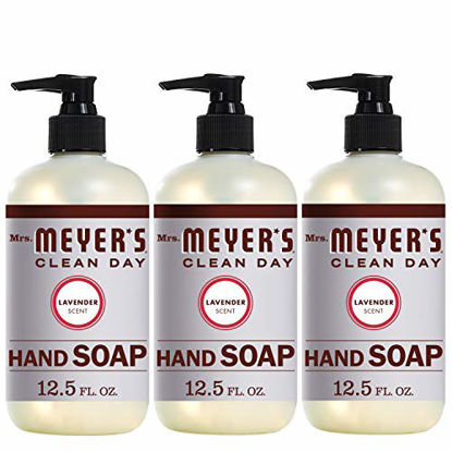 Picture of Mrs. Meyer's Clean Day Liquid Hand Soap, Cruelty Free and Biodegradable Formula, Lavender Scent, 12.5 Oz- Pack of 3