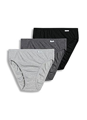 Picture of Jockey Women's Underwear Plus Size Elance French Cut - 3 Pack, Grey Heather/Charcoal Heather/Black, 8