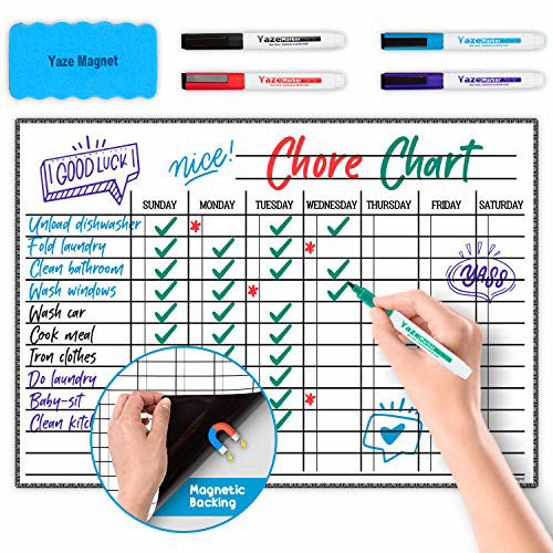 GetUSCart- Whiteboard Chore Chart - Magnetic Dry Erase Chore Board for ...