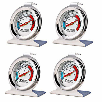Picture of 4 Pack Refrigerator Freezer Thermometer Large Dial Thermometer