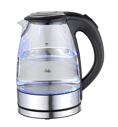 Picture of Culinary Edge ET1710 1.7 Liter Electric Cordless Glass Tea Water Kettle with LED Indicator & 360 Swivel Base, Stainless Steel