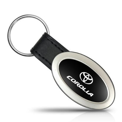 Picture of Au-Tomotive Gold, INC. Compatible With Toyota Corolla Oval Style Metal Key Chain Key Fob