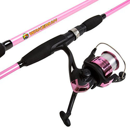 Picture of Wakeman Strike Series Spinning Rod and Reel Combo - Hot Pink