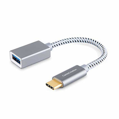 Picture of USB C to USB Adapter, CableCreation 0.5 Feet USB-C to USB-A 3.0 Female Adapter OTG (on-The-go) Cable, Compatible with New MacBook (Pro), Dell XPS 13/15, Galaxy S20/S10/S9/S8 etc, Space Gray