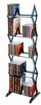 Picture of Atlantic Mitsu 5-Tier Media Rack - 130 CD or 90 DVD/BluRay/Games in Clear Smoke Finish, PN64835195