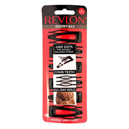 Picture of Revlon Double Grip Black Hair Clips, 6 count