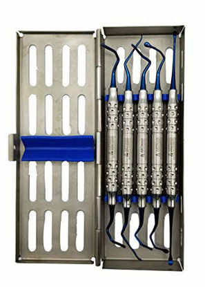 Picture of Vista Tunneling Procedure Kit in Steel Cassette (5 pcs, Blue Plasma Coating) Dental periodontologist Gum repositioning ARTMAN Brand