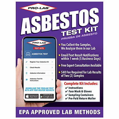 Picture of ProLab Asbestos Test Kit -You collect 2 samples, We analyze them. Emailed results within 1 week (5 Business days) Includes return mailer and Expert Consultation. $40 fee required to analyze the 2 samples (AS108)