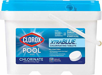 Picture of CLOROX Pool&Spa XtraBlue 3-Inch Long Lasting Chlorinating Tablets, 5-Pound Chlorine