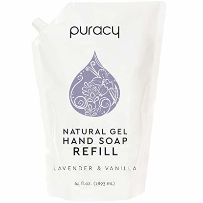 Picture of Puracy Natural Liquid Hand Soap Refill, Sulfate-Free Gel Hand Wash, Lavender & Vanilla, 64 Ounce