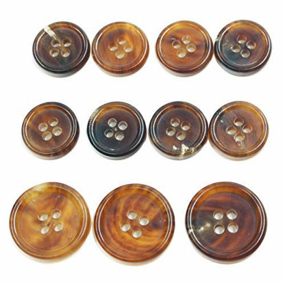 Picture of 11 Pieces Genuine Natural Horn Blazer & Suits Button Set - for Blazer, Sport Coat, Uniform, Jacket (Light Brown)