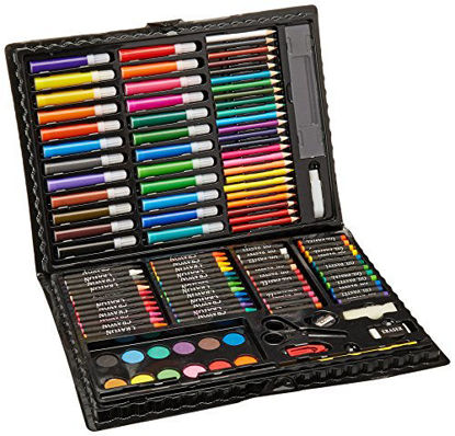 Picture of Darice 120-Piece Deluxe Art Set - Art Supplies for Drawing, Painting and More in a Plastic Case - Makes a Great Gift for Children and Adults