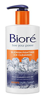 Picture of Biore Blemish Fighting Ice Cleanser, Salicylic Acid, Clears and Prevents Acne Breakouts, Cools and Refreshes Skin, Oil Free, 6.77 Ounce
