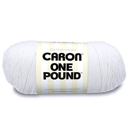 Picture of Caron 29401010501 One Pound Solids Yarn, 16oz, Gauge 4 Medium, 100% Acrylic - White - For Crochet, Knitting & Crafting ( 1 Piece )