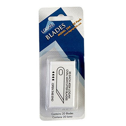 Picture of Logan Graphic Products 324 Replacement Mat Blades, Package of 20, Blister Pack (324-20)