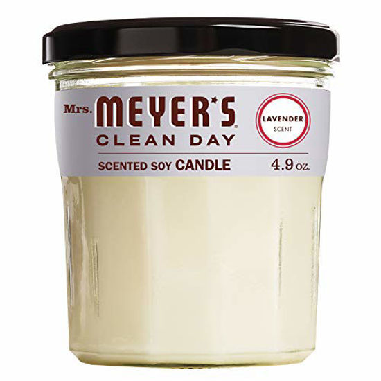 Picture of Mrs. Meyer's Clean Day Scented Soy Aromatherapy Candle, 25 Hour Burn Time, Made with Soy Wax, Lavender, 4.9 oz
