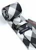 Picture of HISDERN Plaid Checkered Tie Handkerchief Woven Classic Men's Necktie & Pocket Square Set Black
