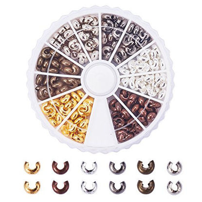 Picture of Pandahall 1 Box 6 Colors 5x4mm Crimp Beads Covers Jewelry Findings (About 250pcs)