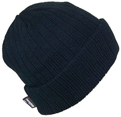 Picture of Best Winter Hats 3M 40 Gram Thinsulate Insulated Cuffed Knit Beanie (One Size) - Black