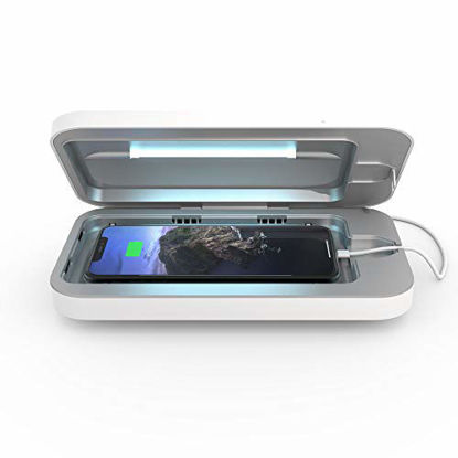 Picture of PhoneSoap 3 UV Cell Phone Sanitizer and Dual Universal Cell Phone Charger | Patented and Clinically Proven UV Light Sanitizer | Cleans and Charges All Phones - White