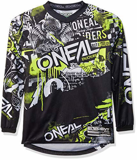 Picture of O'Neal 0006-804 Unisex-Adult Element Attack Jersey (Black/Hi-Viz, Youth Large)