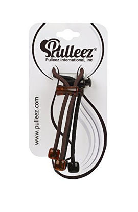 Picture of Hair Tie - Ponytail Holder - Pulleez Sliding Elastic Hair Product - Double Pack - (1) Black, (1) Brown