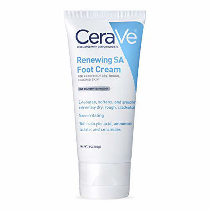 Picture of CeraVe Foot Cream with Salicylic Acid | 3 Ounce | Foot Cream for Dry Cracked Feet | Fragrance Free