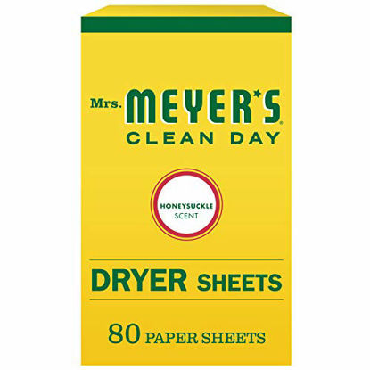 Picture of Mrs. Meyer's Clean Day Dryer Sheets, Honey Suckle, 80 Count