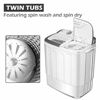 Picture of Giantex Washing Machine, Portable Clothes Washing Machines, 13lbs Wash and Spin Cycle, Semi-Automatic Laundry Machine, Compact Washer and Dryer Combo, Twin Tub Mini Washer Machine for Apartment, Camping, Dorms and RV (Gray&White)