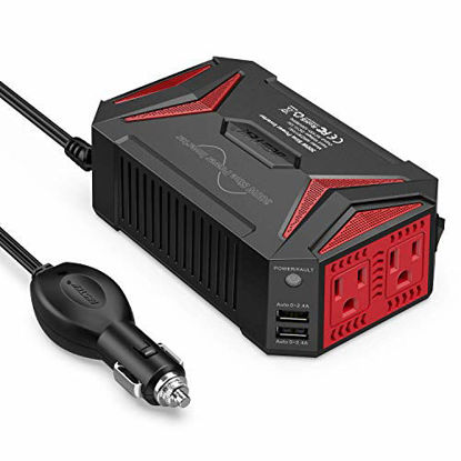 Picture of BESTEK 300Watt Pure Sine Wave Power Inverter Car Adapter DC 12V to AC 110V with 4.2A Dual Smart USB Ports
