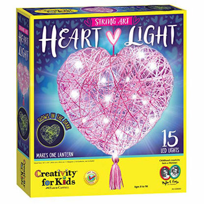 Picture of Creativity for Kids String Art Heart Light - Create a Heart Shaped String Art Lantern - String Art Kids for Kids, Pink