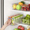 Picture of HOOJO Refrigerator Organizer Bins - 8pcs Clear Plastic Bins For Fridge, Freezer, Kitchen Cabinet, Pantry Organization, BPA Free Fridge Organizer, 12.5" Long, Clear