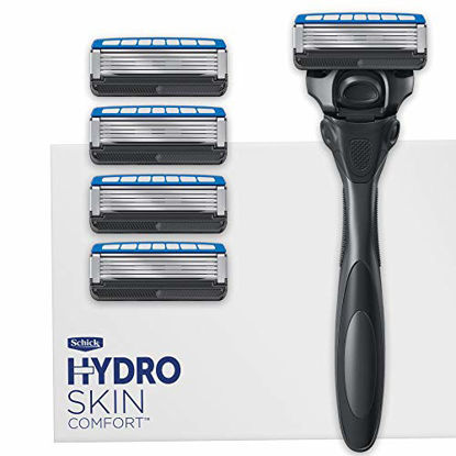 Picture of Schick Hydro Skin Comfort Dry Skin 5 Blade Razor for Men, 1 Handle and 5 Refills