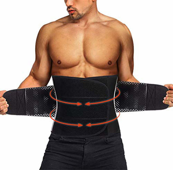 GetUSCart- TAILONG Neoprene Waist Trimmer Ab Belt for Men Waist Trainer Corset  Slimming Body Shaper Workout Sauna Hot Sweat Band (Black with Band,  XX-Large)