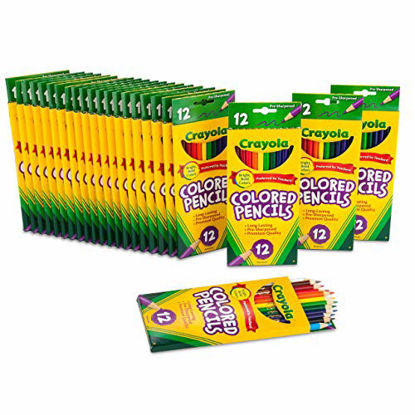 Picture of Crayola Bulk Colored Pencils, Pre-sharpened, Back to School Supplies, 12 Assorted Colors, Pack of 24