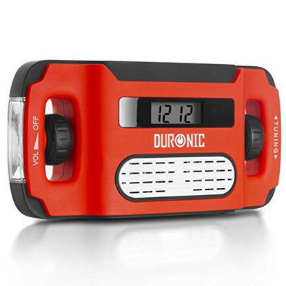 Picture of Duronic AM/FM Radio APEX | Charge 3 Ways: Solar, Wind Up, USB | Dynamo Crank Rechargeable | Headphone Jack | Portable | Alarm Clock | Torch | Back-lit Digital Display | Emergency Use, Camping, Hiking