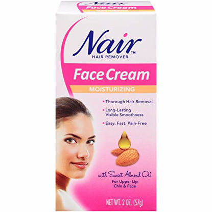 Picture of Nair Hair Remover Moisturizing Face Cream, with Sweet Almond Oil, 2OZ