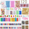 Picture of 120 Pack Slime Making Kits Supplies,Gold Leaf,Foam Balls,Glitter Shake Jars,Fishbowl Beads,Fruit Slices,Fake Sprinkles,Glitter Sequins Accessories, Sugar Papers (Slime Kits)