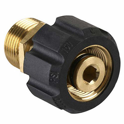 Picture of M MINGLE Pressure Washer Adapter, Metric M22 15mm Female Thread to M22 14mm Male Fitting, 4500 PSI