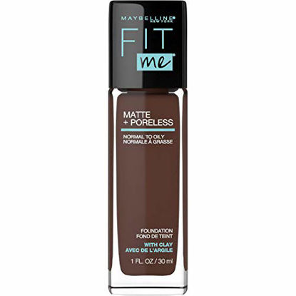 Picture of Maybelline Fit Me Matte + Poreless Liquid Foundation Makeup, Espresso, 1 fl; oz; Oil-Free Foundation
